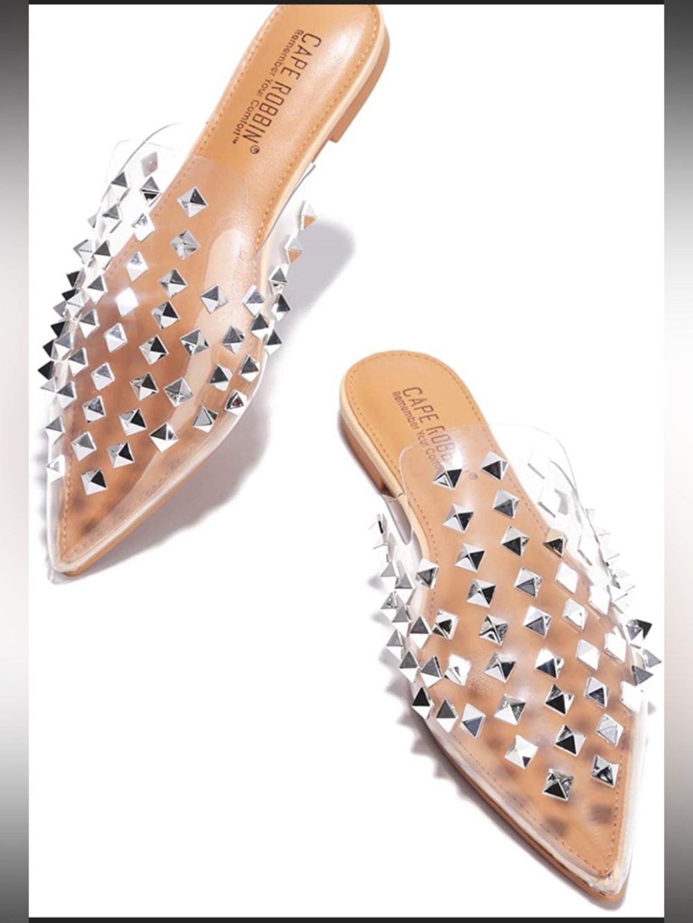 •CAPE ROBBIN• “Enny” Clear Mary Jane Block Platform Heels - Beige // NIB